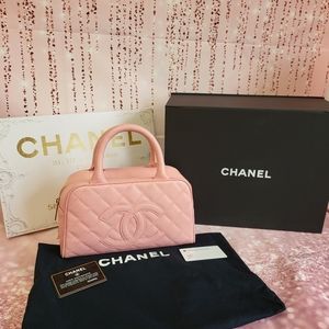 ♡ CHANEL Matelasse Pink Caviar Skin Women Handbag ♡
